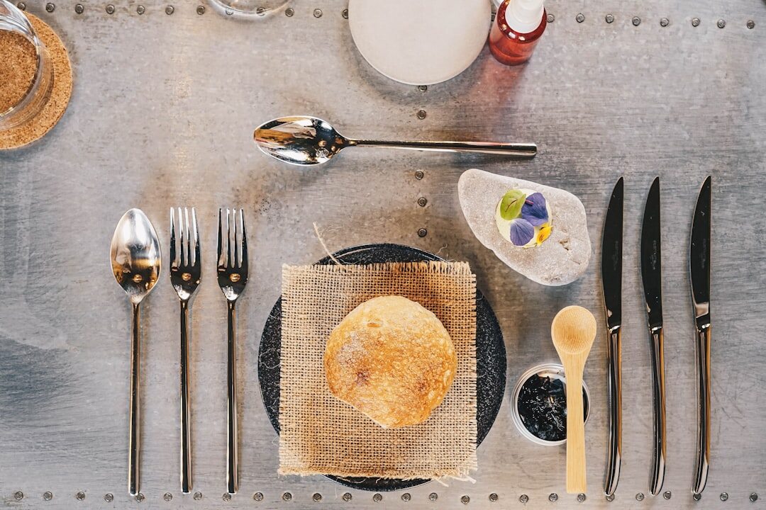 Professionally styled restaurant table setting
