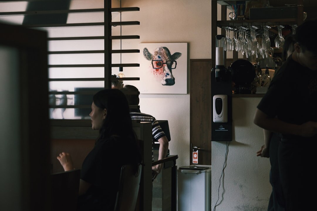 Professional photographer shooting a restaurant interior