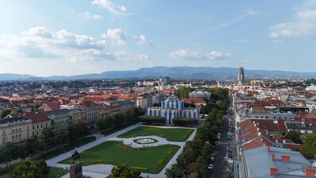 Dolac market stalls with fresh produce in Zagreb