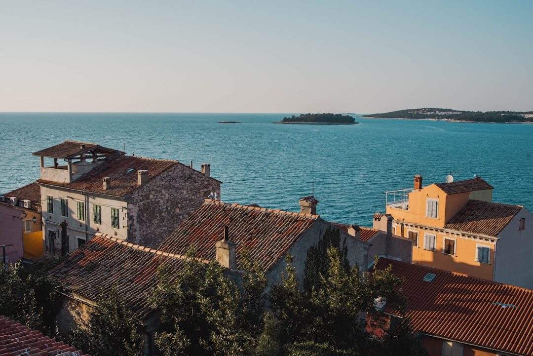 Colorful old houses on the coast of Rovinj