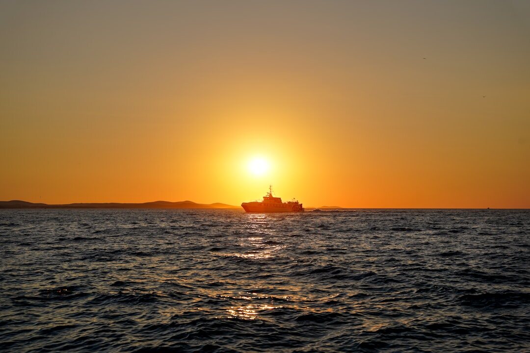 Zadar waterfront with the Sea Organ at sunset
